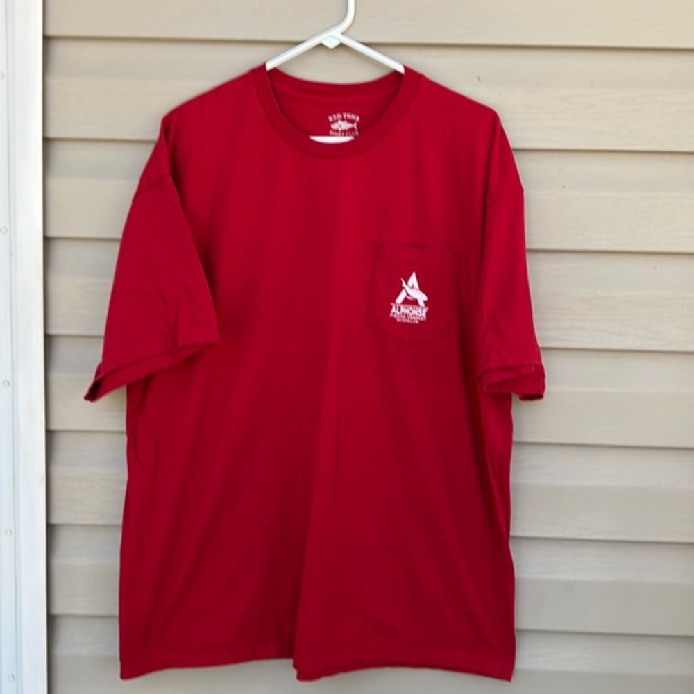 Red Tuna Shirt Club mens red pocket teeshirt $5/25